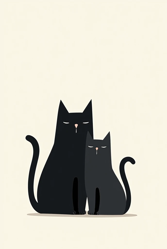 Illustration of three black cats in minimalist style 