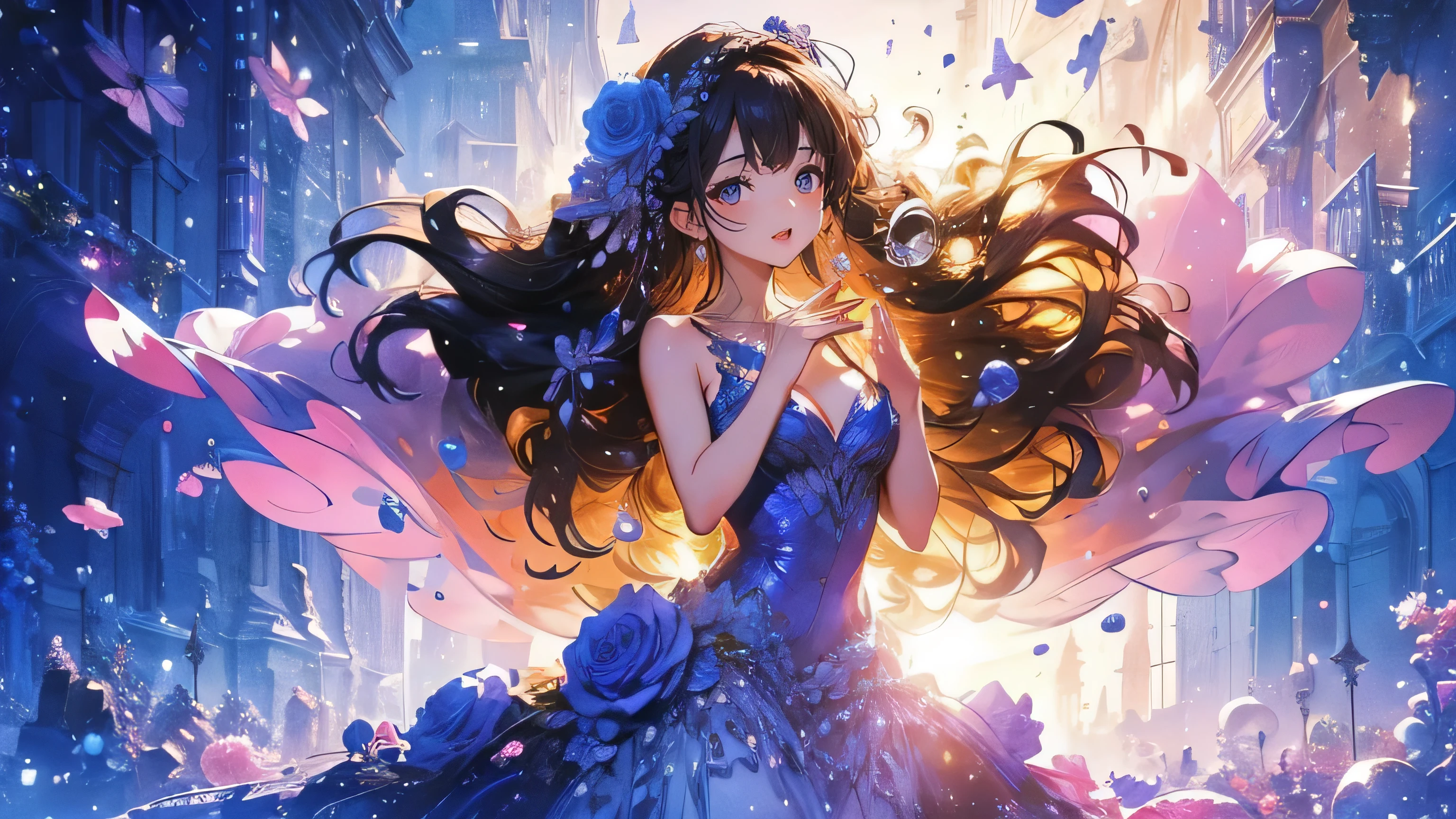 (masterpiece), (Highest quality), (Super detailed),(Disheveled Hair),(figure), (1 person), Are standing, Fashion Model, View your viewers, (interview), (Detailed Background),Beautiful attention to detail, Delicate and beautiful face, floating,(High saturation),(Colorful splashes),Colorful Bubbles,(The Shining), Focus on the face, Floating Flowers, Floating hair, (The Shining), Best lighting, Best Shadow, Only bad