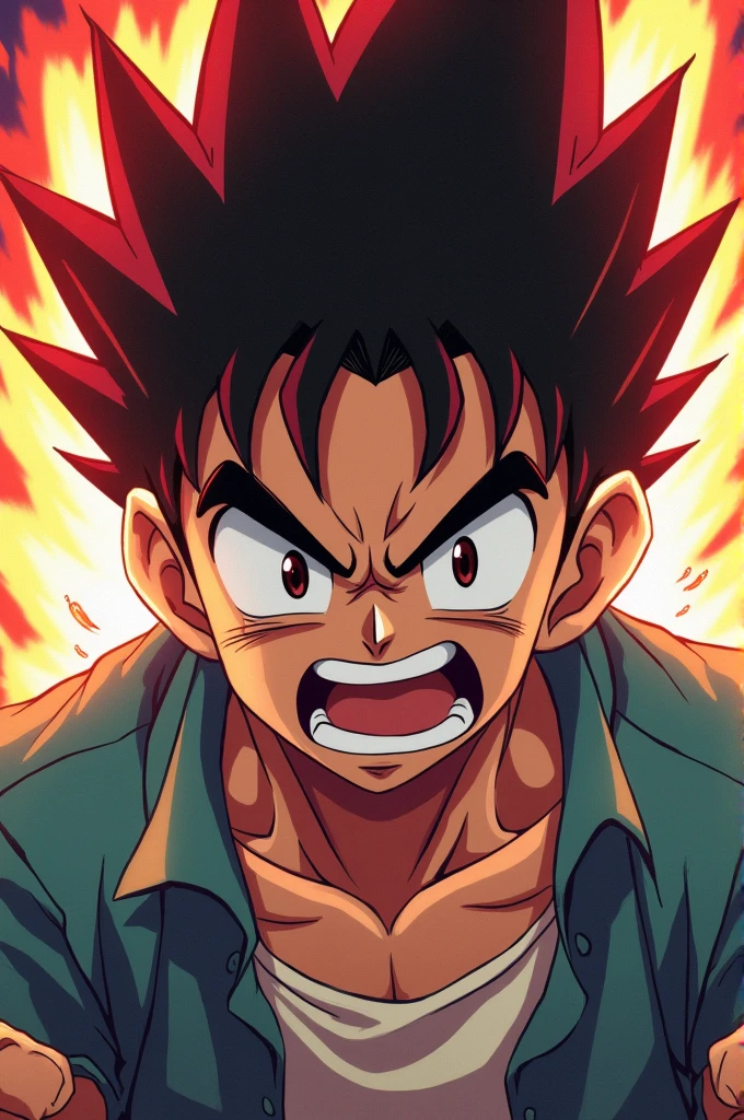 All anime character boy in angrey