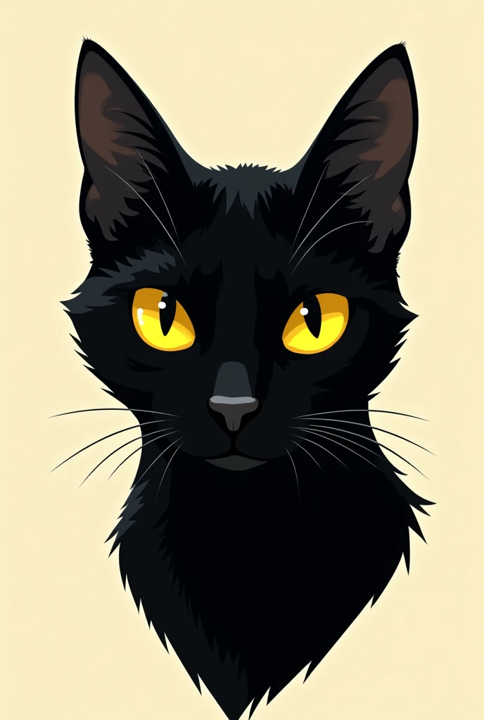 Illustration of a black cat&#39;s head 