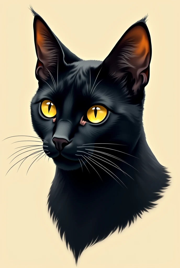 Illustration of a black cat&#39;s head 