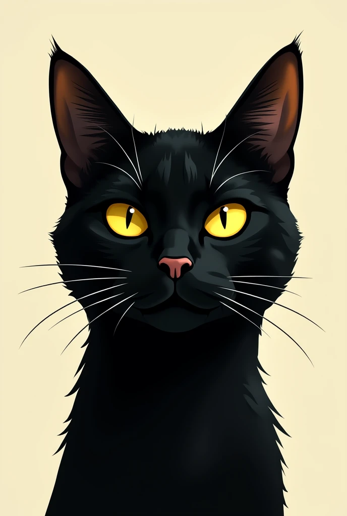 Illustration of a black cat's head