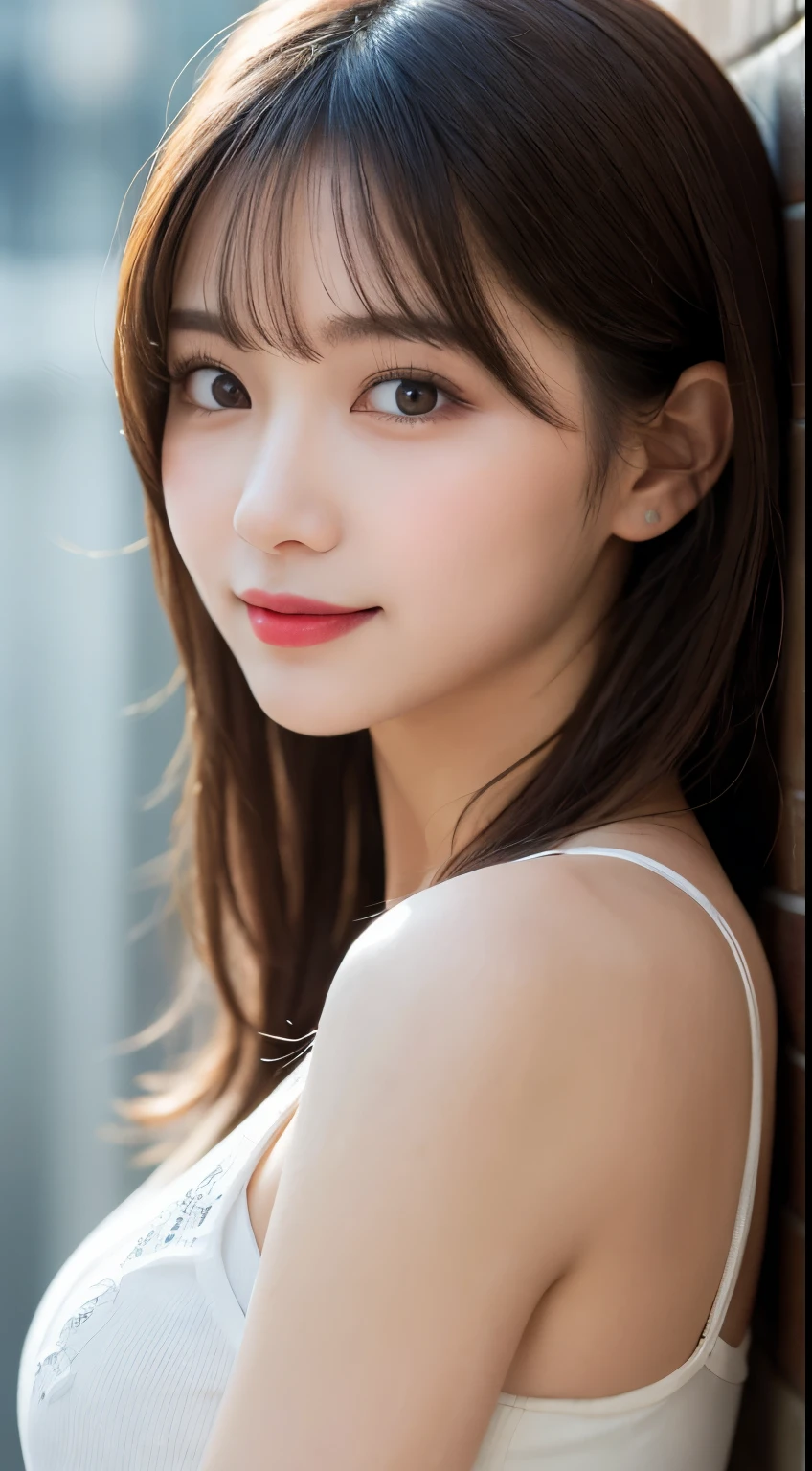 Tabletop, Highest quality, shape, Very detailed, finely, High resolution, 8k wallpaper, 完璧なダイナミックな構shape, Beautiful and detailed, Small breasts,Natural color lip, Bold sexy pose,smile、20-year-old girl、cute、sexy shot looking at camera,Always blur the background,Perfect and beautiful face,Photograph only the face,Beautiful and elaborate face、Slim face and figure,Big eyes、Putting on gal makeup,Actual Photos