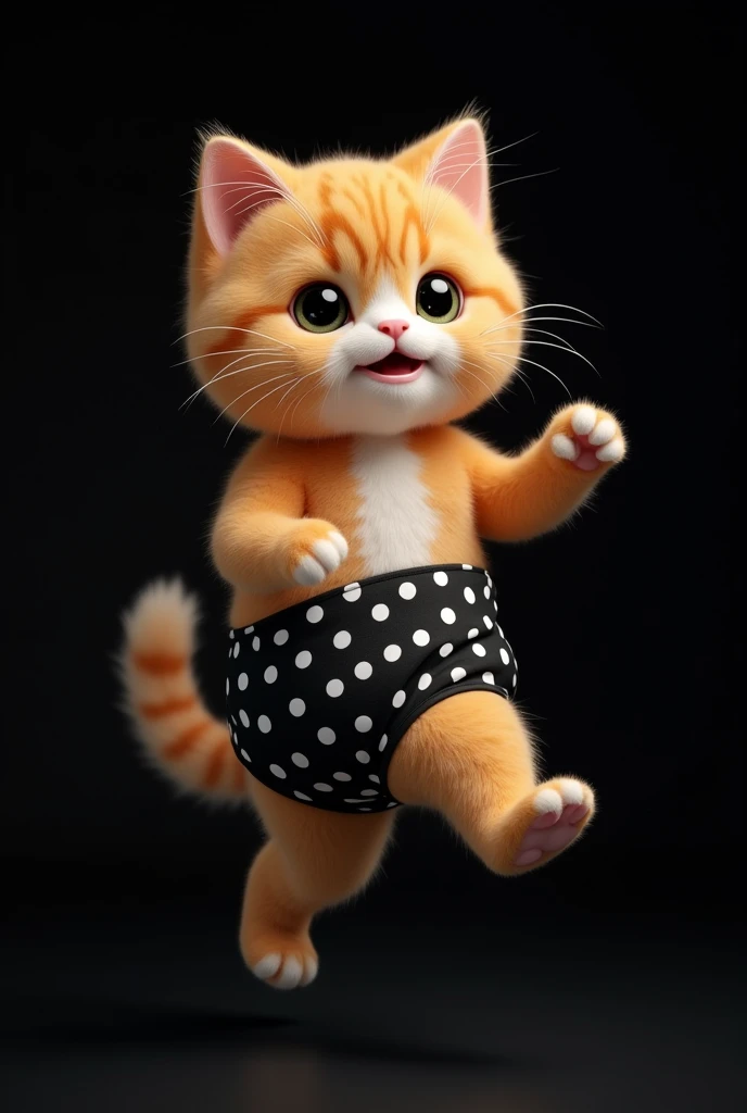 Retro Polka Dot Style - Scottish Fold Cat Anthropomorphic Underwear:Retro polka dot pattern jumps on the black base,Just like the unique folded ears and lively personality of the Scottish Fold cat。The underwear is simple yet playful,There is a hint of tenderness and sweetness between the dots。
Black Silk:波点元素延续至Black Silk之上,Matching with underwear,A visual feast。Gently wrap the legs,Like a cat's light steps,Elegant and charming。