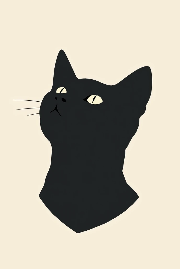 Minimalist black cat head illustration