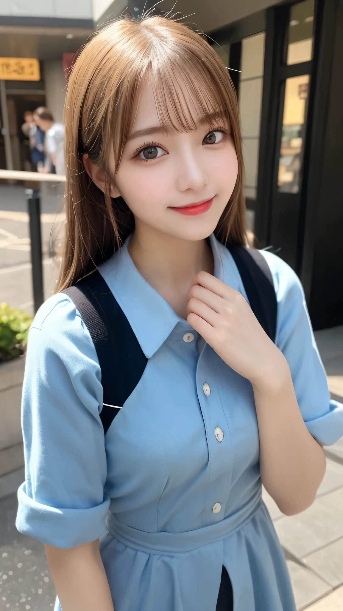 Tabletop, Highest quality, shape, Very detailed, finely, High resolution, 8k wallpaper, 完璧なダイナミックな構shape, Beautiful and exquisite,ランダムなcute髪,,Natural color lip, Bold sexy pose,smile、20-year-old girl、cute、Always blur the background,Perfect and beautiful face,Slim face and figure,Big eyes、Putting on gal makeup,Small face,Shooting from below、smile,Blurred Background,Elegant feminine face、Cyberpunk Fashion、Change pose randomly、Randomly change the shooting angle and position、smile、Top to bottom々Shoot from the right angle and direction、cute、cute顔、Evangelion(Rei Ayanami)Cosplay
