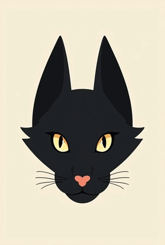 Minimalist black cat head illustration 