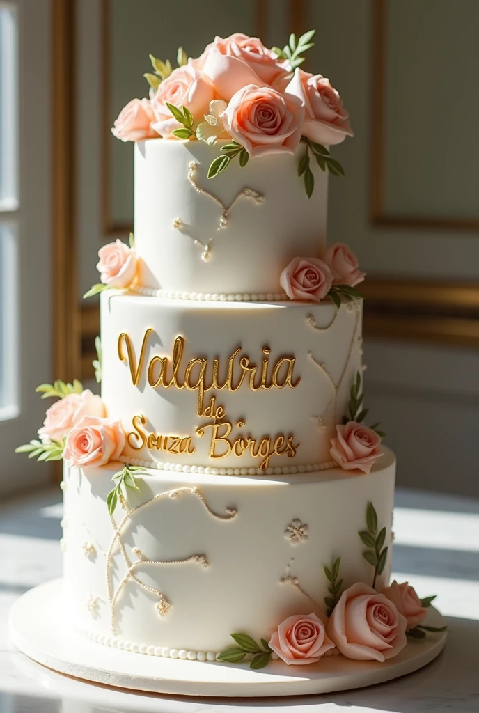 Birthday cake written in Valquíria de Souza Borges 