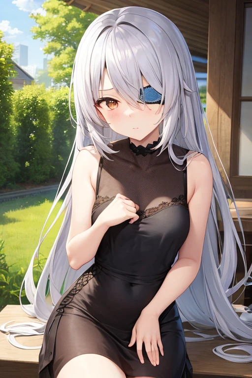 anime - style image of a woman with long white hair and a cat ears, white-haired god, Perfect white haired girl, from girls frontline, Best anime 4k konachan wallpaper, cute anime waifu in a nice dress, white haired Cangcang, in dress, seductive anime girls, small curvaceous , trending on artstation pixiv, azur lane style