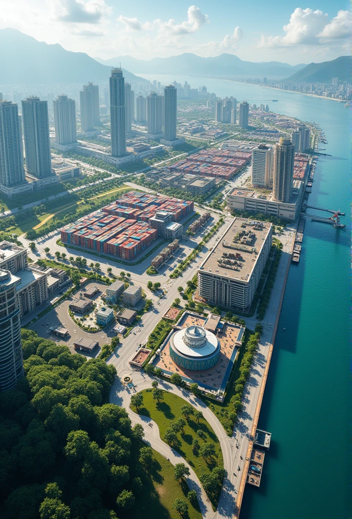 Panama&#39;s deepwater international megaport with shops, Hotels, restaurants, parks and shops and industrial zone ZEDE