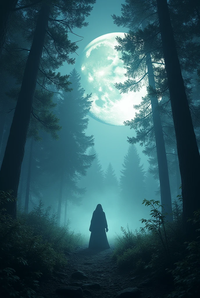 Forest area night me jab full moon light ho orr forest ka middle area ho jaha charo trf pedd ho moon light ho heavyy