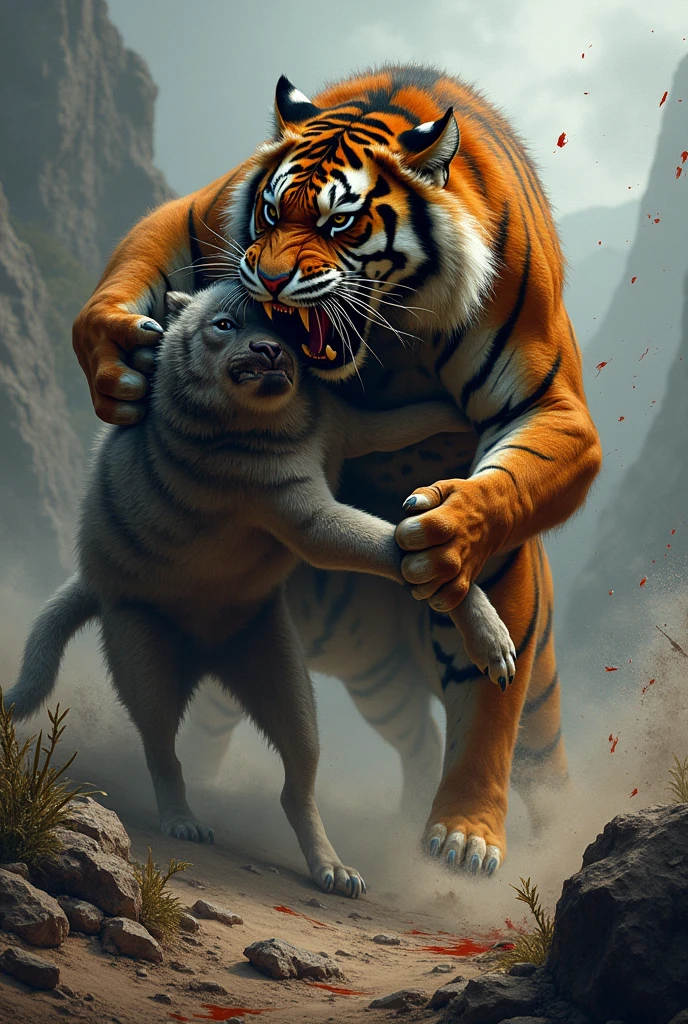 Tiger kill woolf and tiger beet woolg