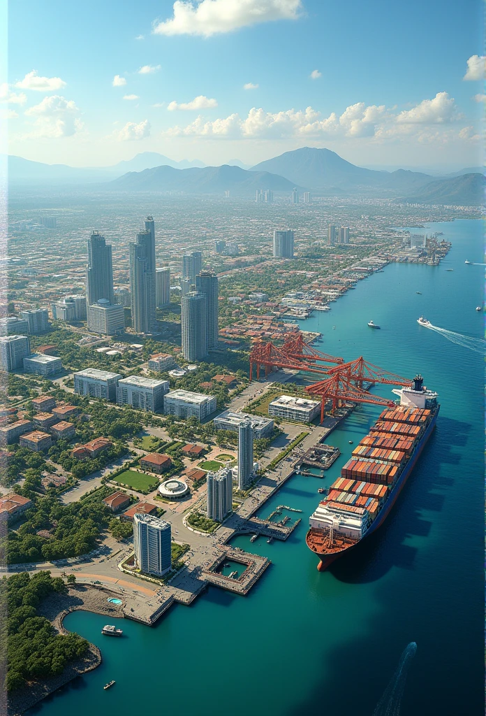 Panama's deepwater international megaport with shops, Hotels, restaurants, parks and shops and industrial zone ZEDE
