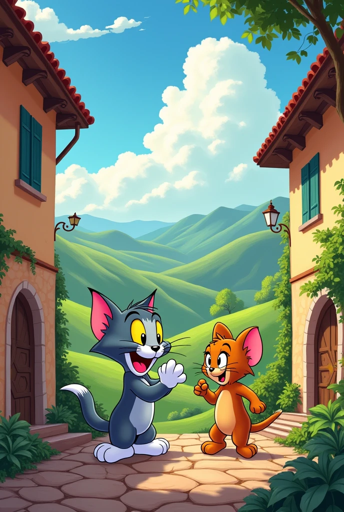 Tom and jerry in italy and both are of same size, jerry is a little bit bigger