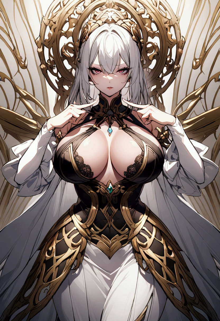 Big Breasts、Provocative look、Hand gestures