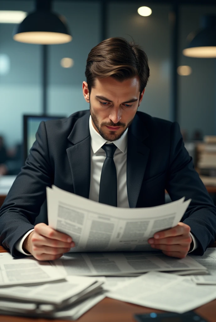 Reporter seeing a paper