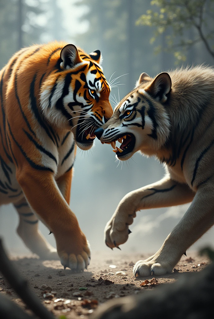 Tiger kill woolf and tiger beet woolf.and woolf diy
