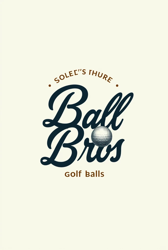 Ball bros golf ball logo cursive letters with a golf ball and the word golf balls under