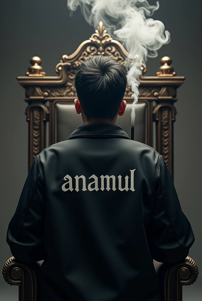 Create Realistic Sitting on KINGchair jacket that says ” ANAMUL ” S
Do hack in pc
cigarette create a 3d image of teenager wearing a black smoke artistically forming a name