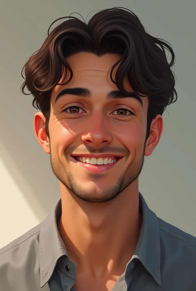 Now for the same image make him looks to give a slight smile to encourage