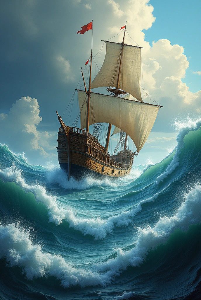 8K, Ultra HD, HDR, Intricate details, photo, Practical, Very detailed,
A painting depicting a ship on a rough sea. Water pours from the painting into the room and onto the floor.
Fantasy style. Fantasy-like Dream Art. Surreal.