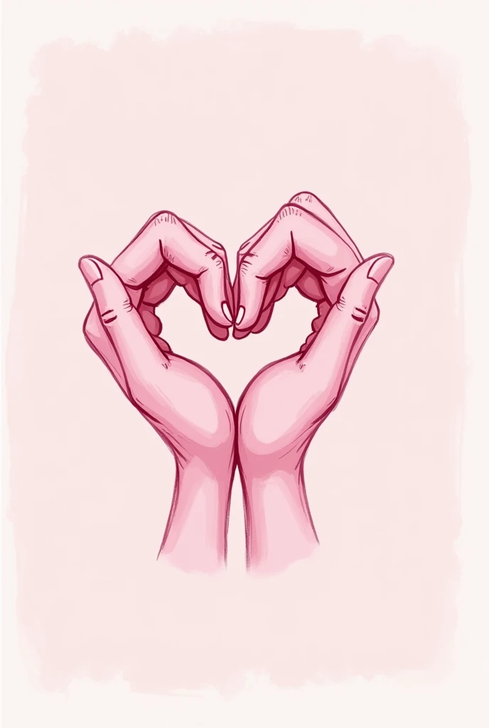 A pink hand drawn like heart 