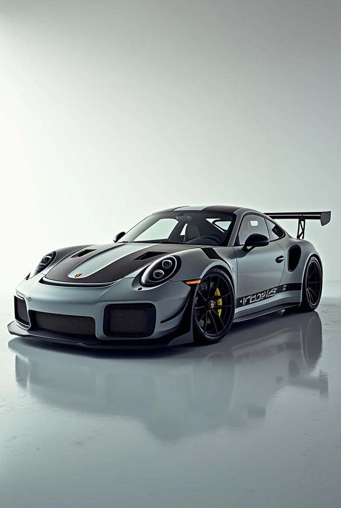 porsche 911 gt3 with custom wrap with carbon fiber hood and spoiler car color unque