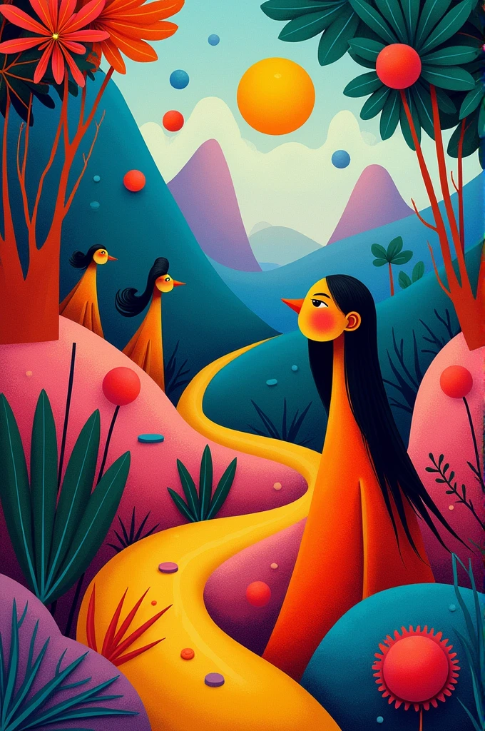 make art inspired by Tarsila do Amaral's style