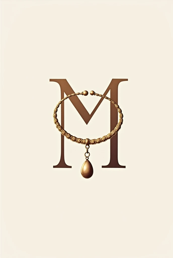 Generate an accessories logo with the initials M and L that has a ring, a bracelet and a necklace between the letters and says accessories below. 