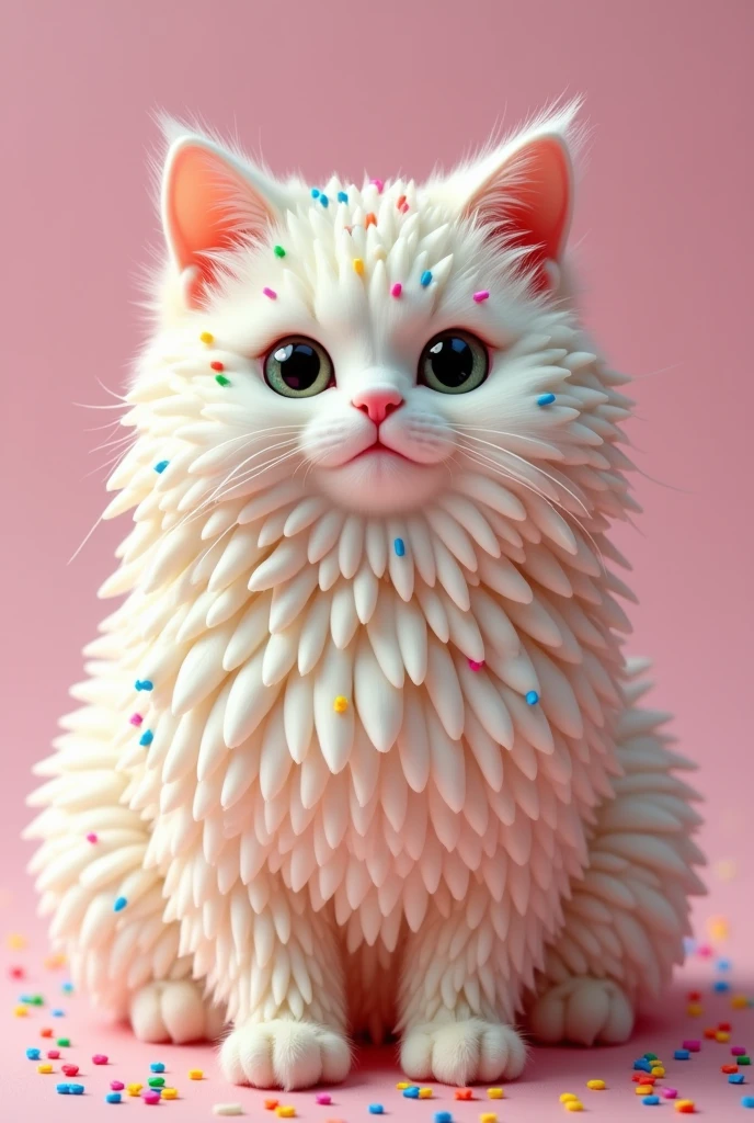 Pussy coated with frosting and sprinkles
