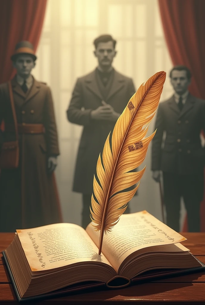 a pluma, a book, make it a bit more vintage, philippine heroes