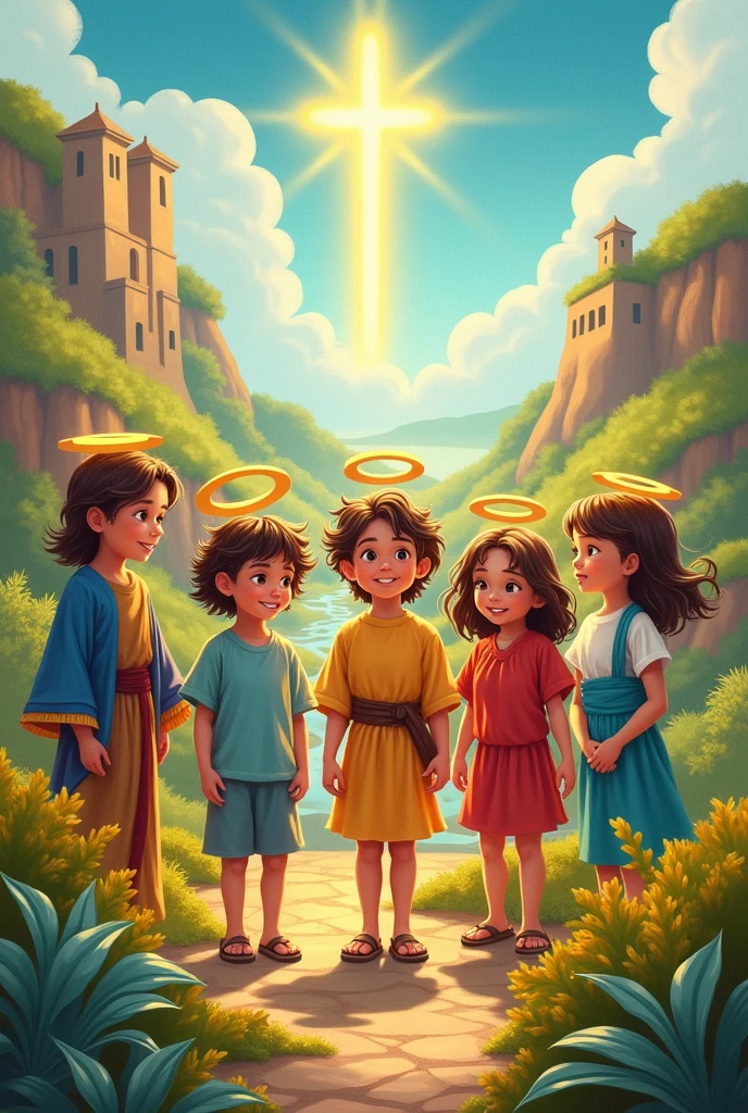 Poster for children of various bible characters together 