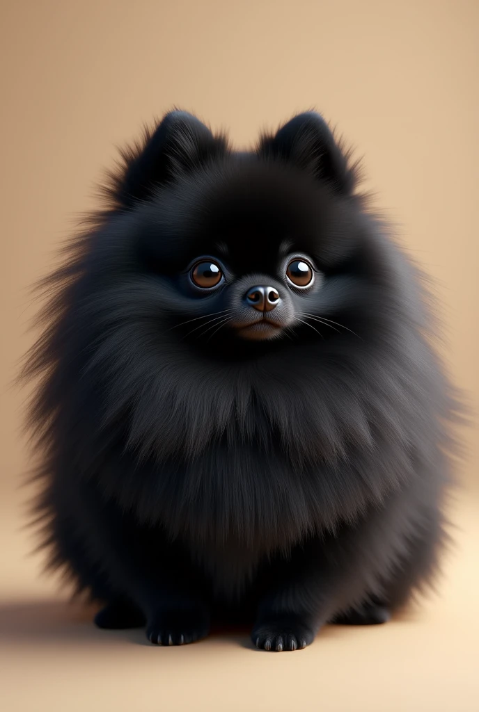 Round black pomeranian