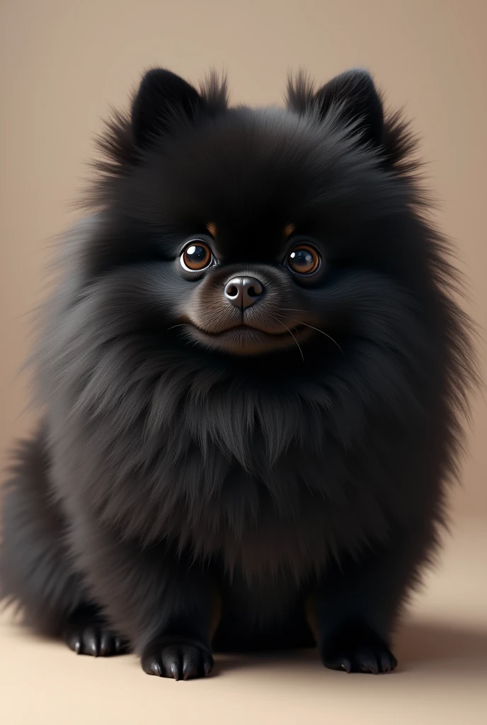 Round black pomeranian
