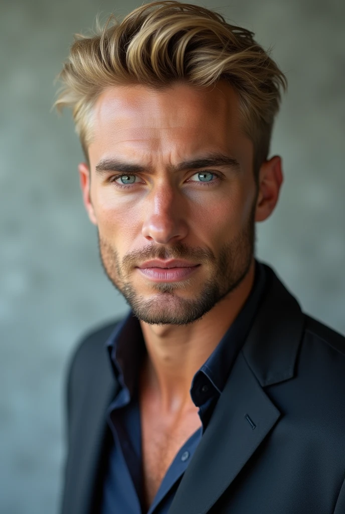 One guy , really handsome, Russian guy, blonde hair, blue eyes, very white skin, cute smile, whole body