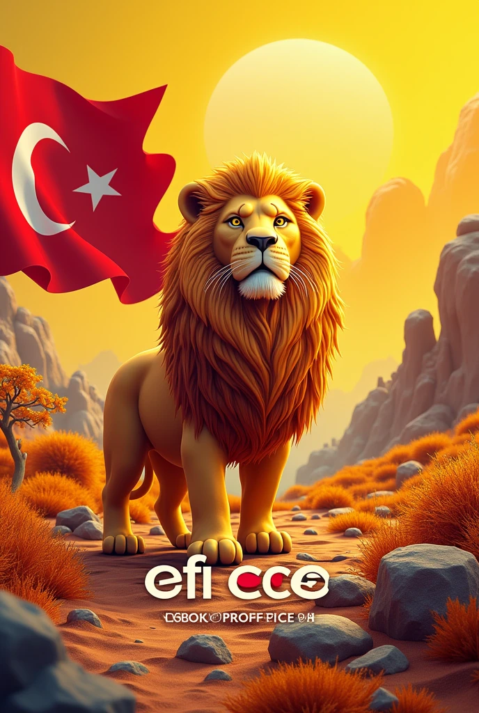 LET THERE BE A PLACE WHERE THERE ARE YELLOW AND RED. LET THERE BE A LION IN THE PHOTO. LET IT BE A TURKISH FLAG. WRITE "EFIL ECE" WITH THE 3D LOGO AND WRITE NAMES ON THE CRYSTAL PIECES. GALATASARAY TEAM MUST ALSO HAVE THE LOGO.
