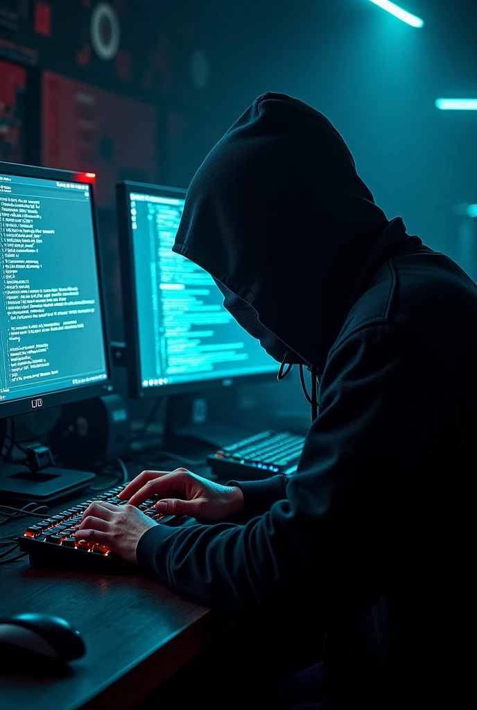A hacker site in a king named "Anamul" is hacking into the computer and her face not revil