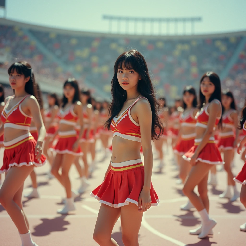 [Japanese Clone girls=Myself], [best masterpiece Clone girls Raw Photography Art], [16K, Highest quality, Ultra-high resolution], {Unrealistic, Unparalleled, Different dimension, Improbable sight, (((A world of mass proliferation of myselves, Ultra-realistic)))}, (Japanese, woman, 26-year-old, shinozaki-ai), ((Small face, Thick black hair, Short Hair)), (((Very beautiful detailed girls, Accurate body structure, Very detailed完璧な超巨乳ボディ, amazing super big tits, Large, swelling breasts, Cleavage Emphasis))), (Dark Eyes, Mature face, Cute Smile, A gentle gaze), (((Very happy laughter))), {{Very detailed, 1girl→1,000,000,000,000,000cloning girls}}, {{Very detailed, Absolute precision, Description of the doppelganger, (Perfectly the same girl, The exact same smile, Perfect matching hairstyle, Perfect same clothes, Exactly the same height, Perfect same super busty)}}, [[Myself only]], [(((100,000Myself Cheerleading Club))), Colorful costumes, Fluttering super mini skirt), I can see your pants], (((Powerful pose, Moving in motion, Brilliant tricks, Outdoor stadium, Audience seats, support, Boobs shaking))), (((Alignment, Extremely crowded))), ((Bright and soft light)), (((Very wide field of view, Very detailed, Fine perspective depiction with clear depth)))), Anywhere Angle