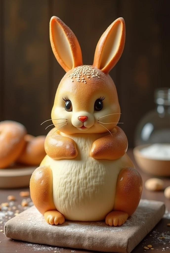 bunny bread, detail details, real, real