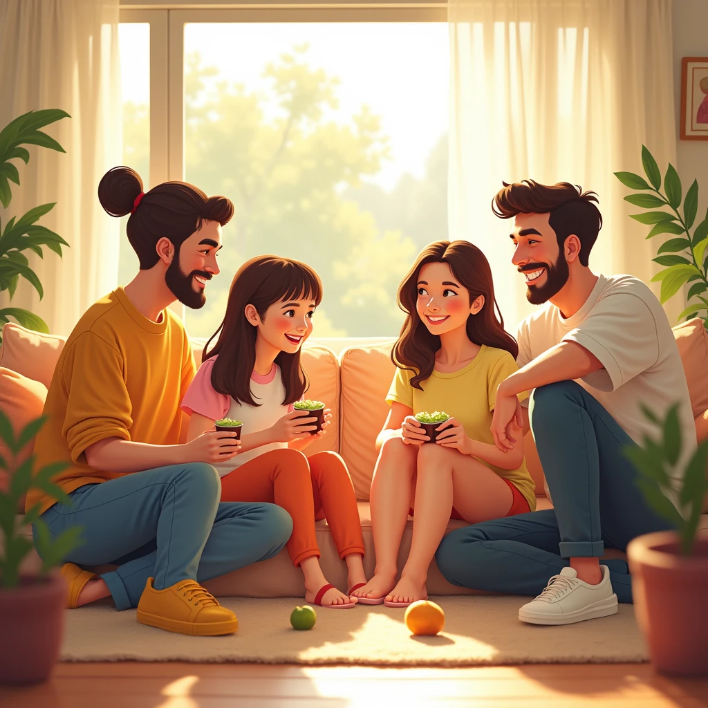 A casual happy scene