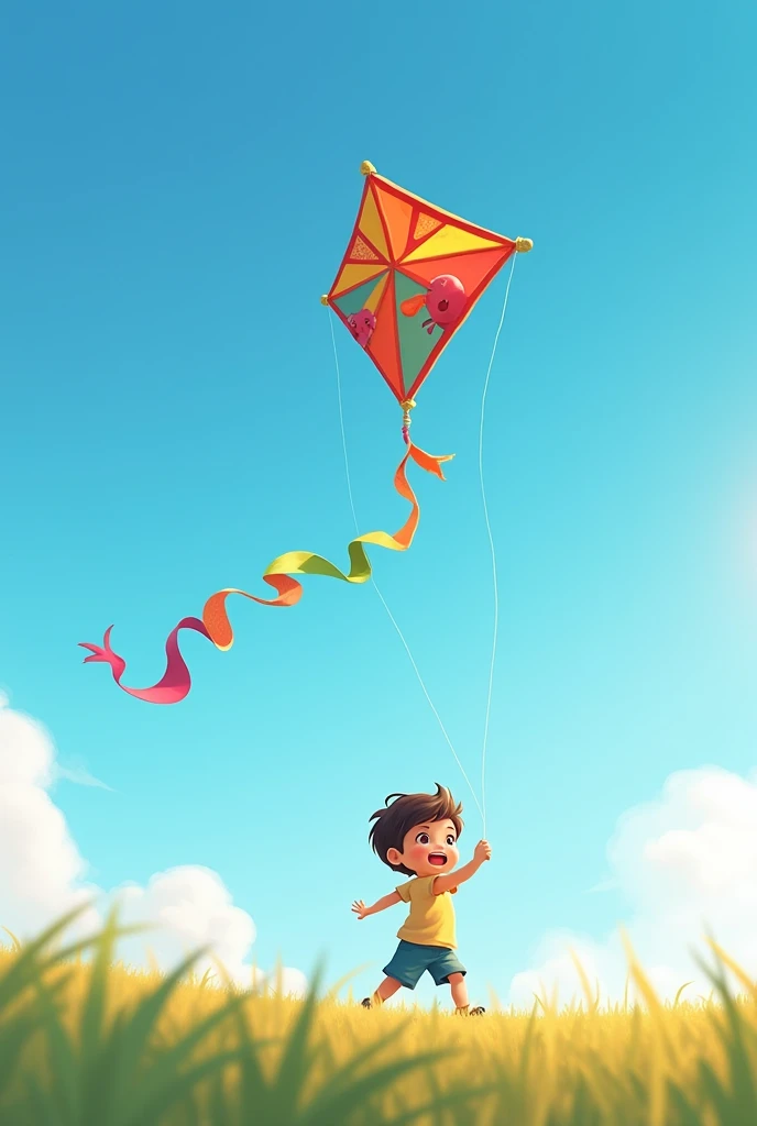 A boy holding a kite