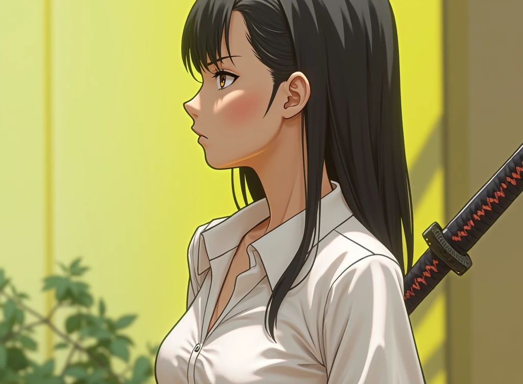 Katana, modern , formal shirt, full body