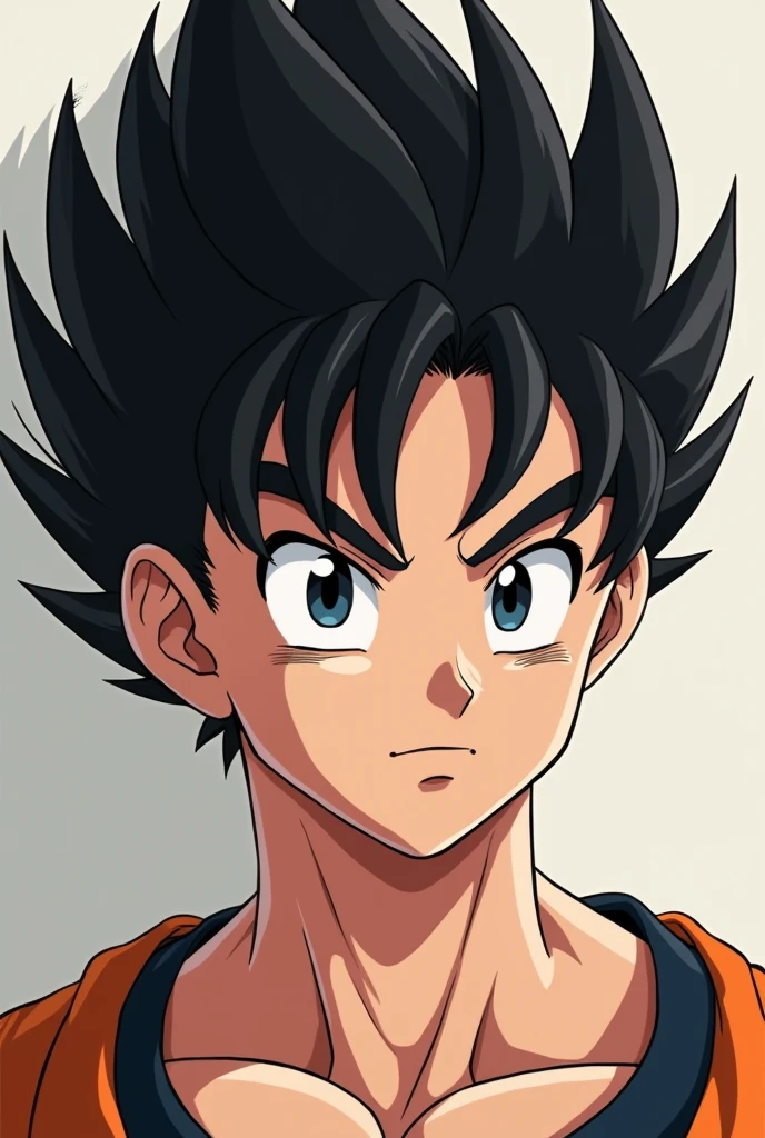 Generate an image of a boy being extremely handsome and charming and having onyx eyes and spiky black hair exactly the same as Gohan.