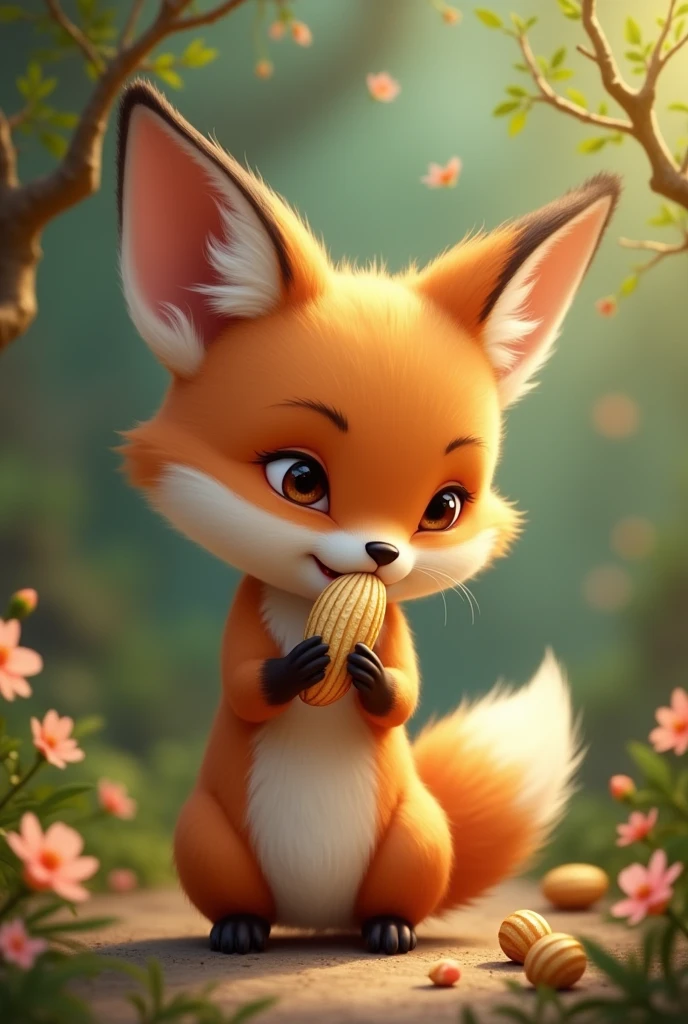 Zorrito a small fox like animal
Eating blanches peanut