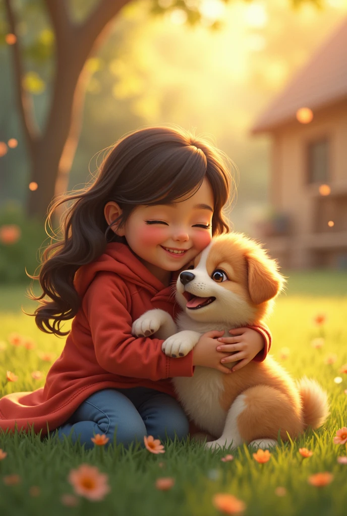 Scene of Happiness, and puppy、A moving scene