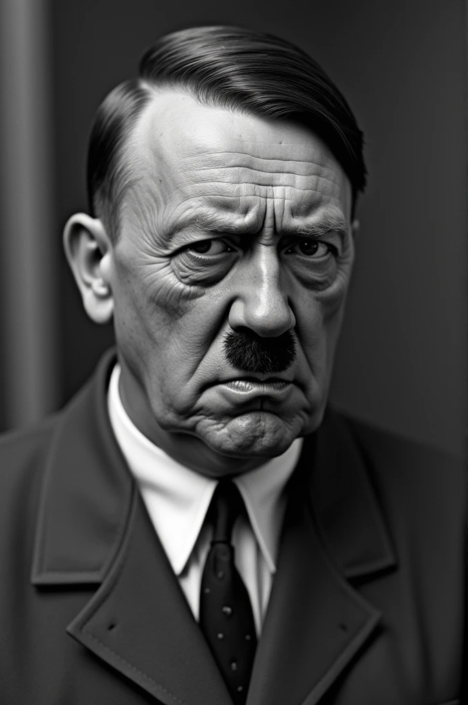 An image of Adolf Hitler making a puking face, like he's about to vomit