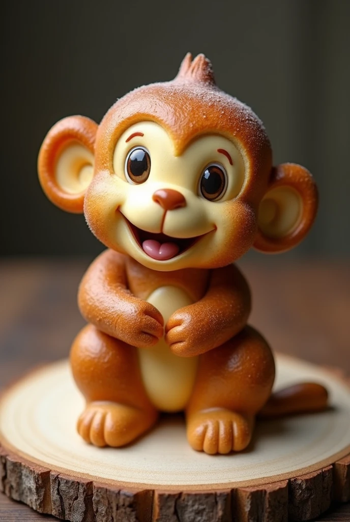 Small monkey shaped bread, detail details, real, real