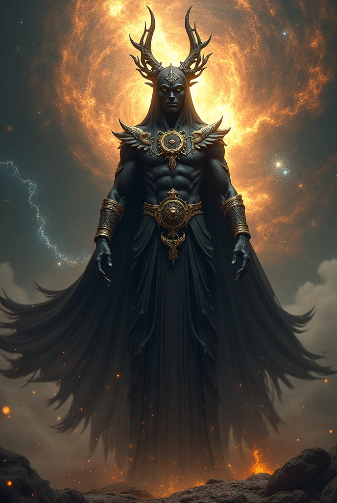 Create a representative image of a black god