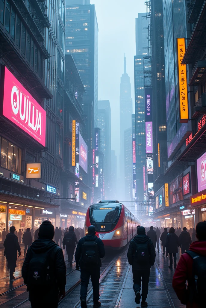 Cyberpunk City,Tokyo,Future City,The train has arrived