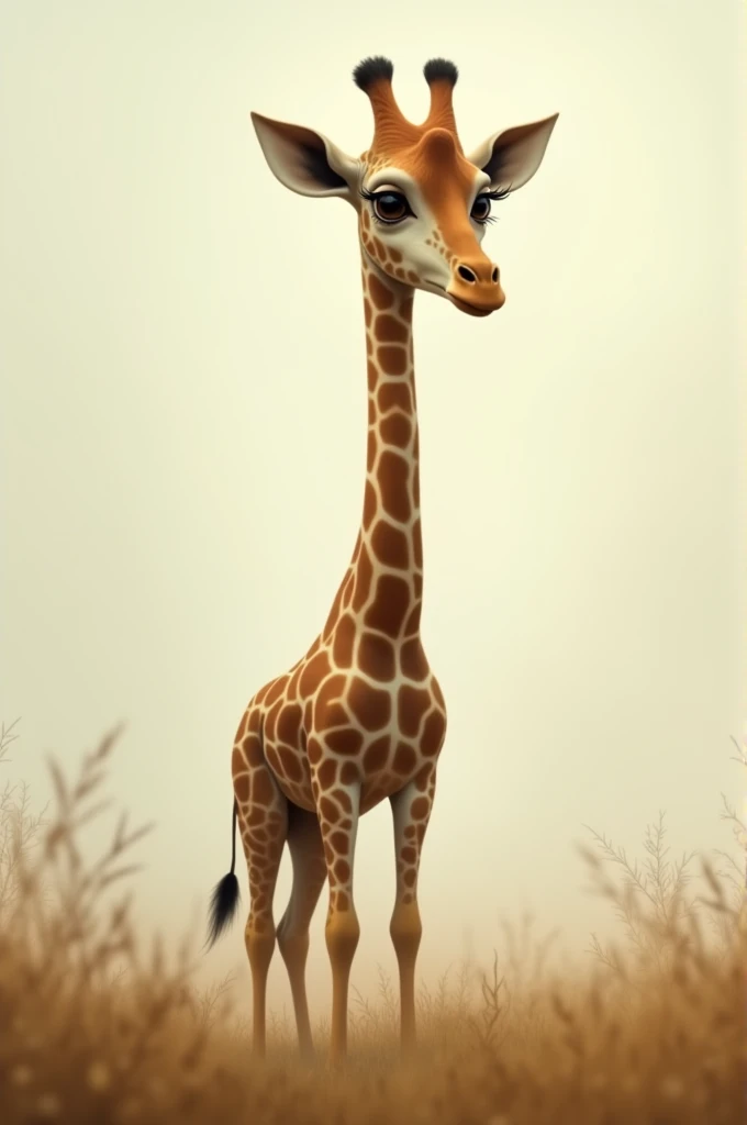 Qute giraffe look sad